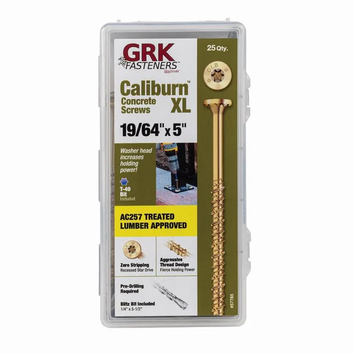 GRK Fasteners 19/64 in. X 5 in. L Star Bugle Head W-Cut Concrete Screws