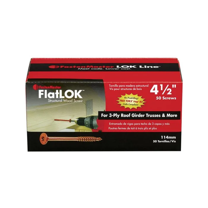 FastenMaster FlatLok No. 14 X 4-1/2 in. L Torx Ttap Epoxy Coarse Wood Screws 50 pk