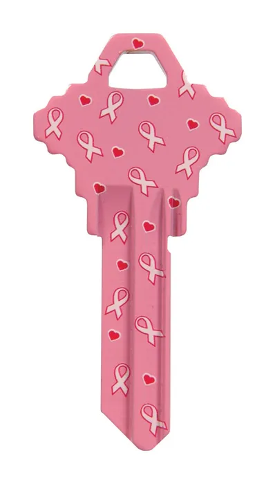 HILLMAN Breast Cancer Ribbon House/Office Universal Key Blank Single (Pack of 6)