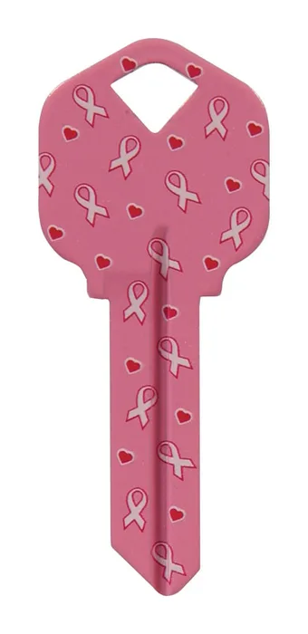 HILLMAN Breast Cancer Awareness Pink Ribbon House/Office Key Blank Single For Universal (Pack of 6)