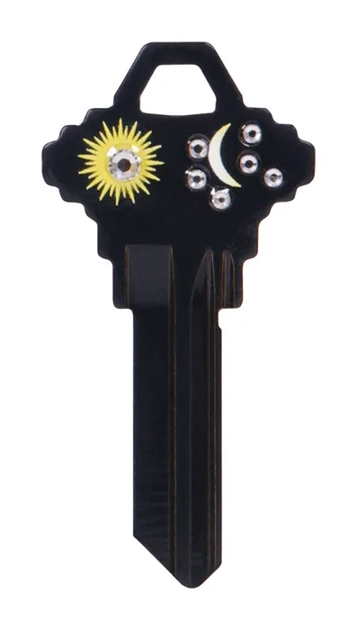 HILLMAN DIVA Sun & Moon House/Office Universal Key Blank Single Black (Pack of 6)