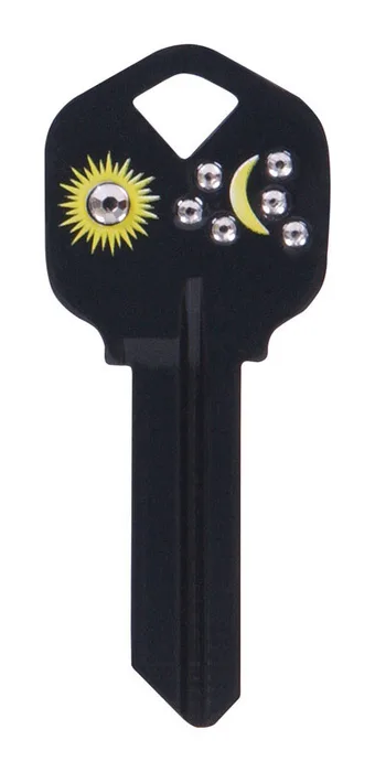HILLMAN DIVA Sun & Moon House/Office Universal Key Blank Single Black (Pack of 6)