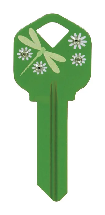 HILLMAN DIVA Dragonfly House/Office Universal Key Blank Single Green (Pack of 6)