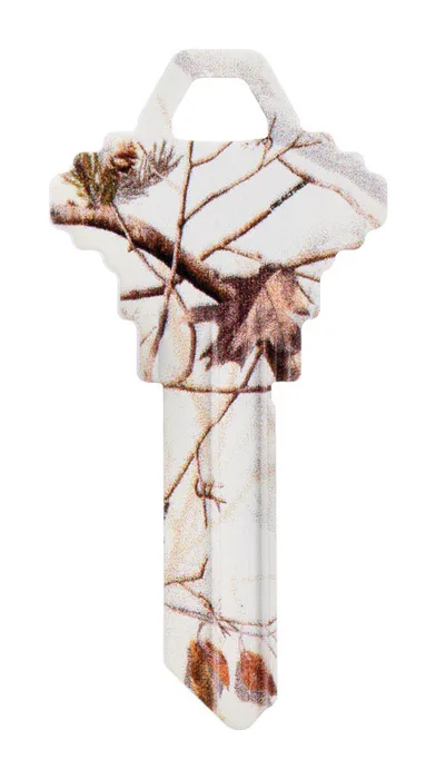 HILLMAN RealTree Snow House/Office Universal Key Blank Single (Pack of 6)