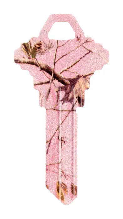 HILLMAN RealTree Pink House/Office Universal Key Blank Single Pink (Pack of 6)