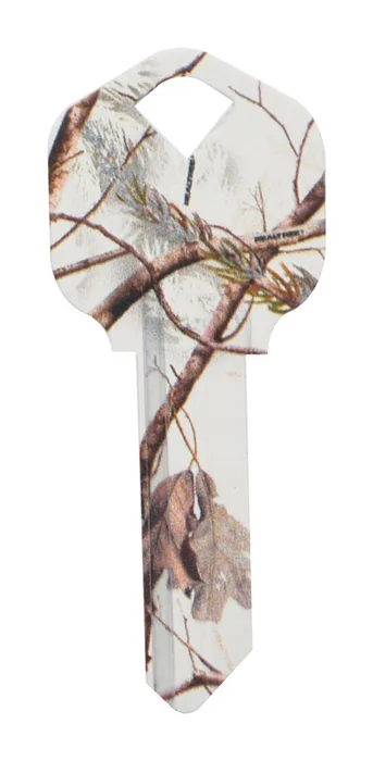HILLMAN RealTree Snow House/Office Universal Key Blank Single (Pack of 6)