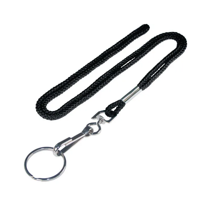 HILLMAN Polyester Black/Silver Sporting Accessories Lanyard (Pack of 5)