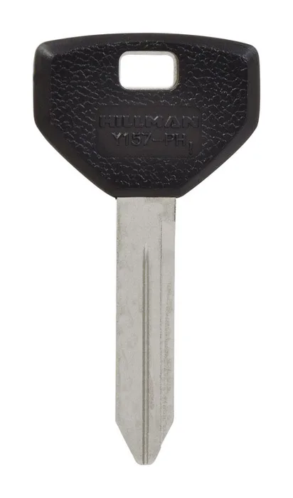 HILLMAN Traditional Key Automotive Key Blank Double For Chrysler Black/Silver (Pack of 5)