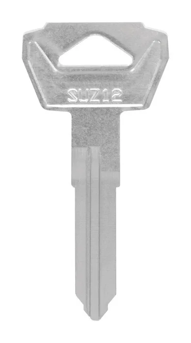 HILLMAN Traditional Key Motorcycle Key Blank Double For Suzuki Silver (Pack of 10)