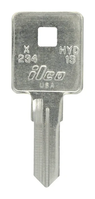 HILLMAN Traditional Key Motorcycle Key Blank HYD-13 Double For Harley Silver (Pack of 10)