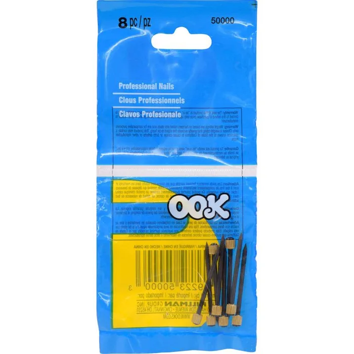 HILLMAN OOK Blue Professional Picture Hanging Nails 50 lb 8 pk (Pack of 12)
