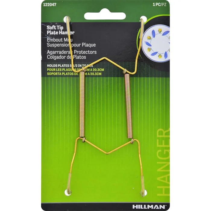 HILLMAN Brass-Plated Gold ,Plate Hanger 30 lb 1 pk (Pack of 10)