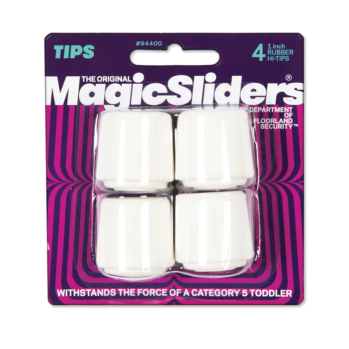 Magic Sliders Rubber Leg Tip White Round 1 in. W 4 pk (Pack of 6)