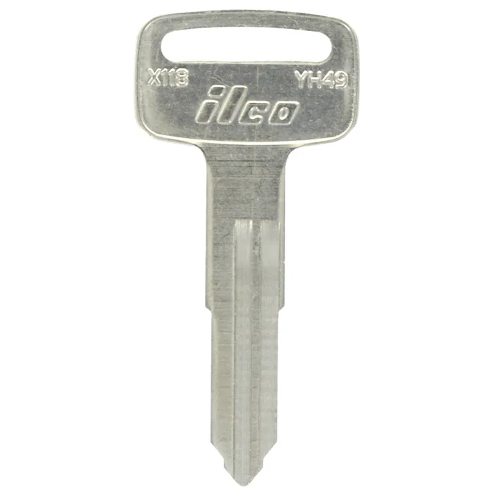 HILLMAN Traditional Key Motorcycle Key Blank Double For Yamaha Silver (Pack of 10)