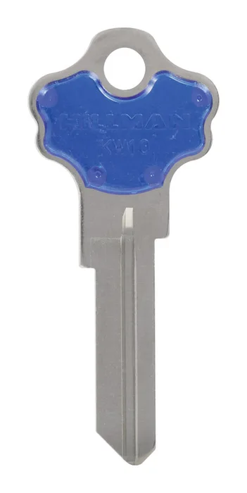 HILLMAN ColorPlus Traditional Key House/Office Key Blank Single Blue/Silver (Pack of 5)