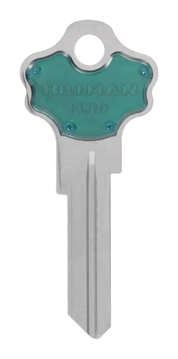 HILLMAN ColorPlus Traditional Key House/Office Key Blank Single Green/Silver (Pack of 5)