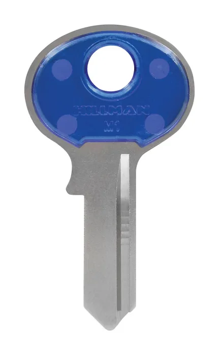 HILLMAN ColorPlus Traditional Key Padlock Key Blank Single Blue/Silver (Pack of 5)