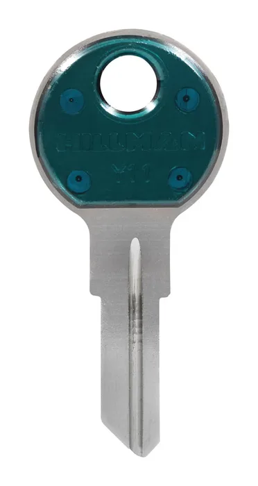 HILLMAN ColorPlus Traditional Key House/Office Key Blank Single Green/Silver (Pack of 5)
