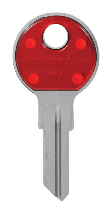 HILLMAN ColorPlus Traditional Key House/Office Key Blank Single Red/Silver (Pack of 5)