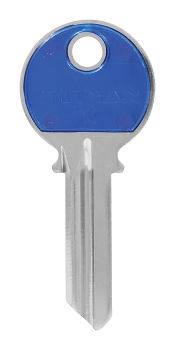 HILLMAN ColorPlus Traditional Key House/Office Key Blank Single Blue/Silver (Pack of 5)