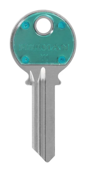 HILLMAN ColorPlus Traditional Key House/Office Key Blank Single Green/Silver (Pack of 5)