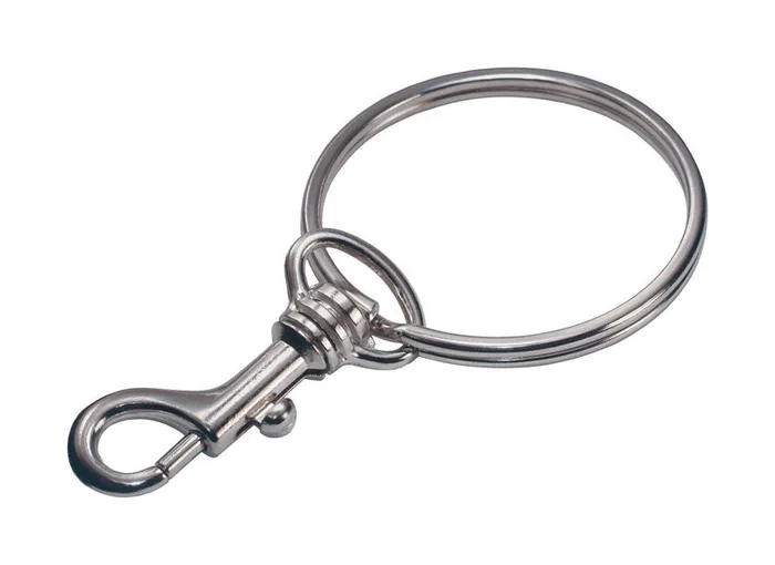 HILLMAN Metal Silver Belt Hooks/Pocket Chains Keychain (Pack of 5)