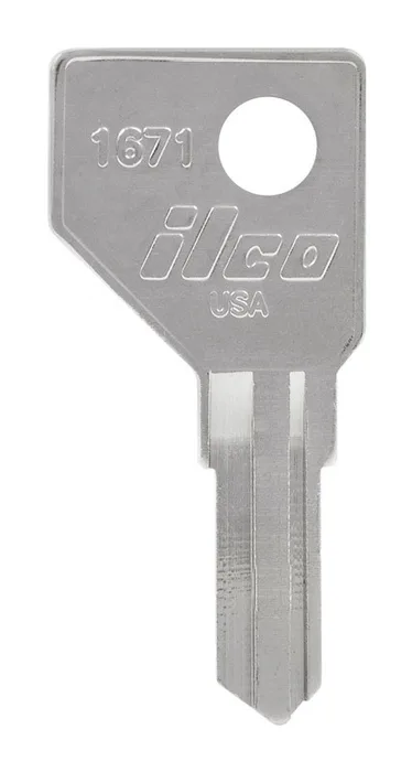 HILLMAN Traditional Key House/Office Key Blank 1671 Single For Harlock Locks Silver (Pack of 10)