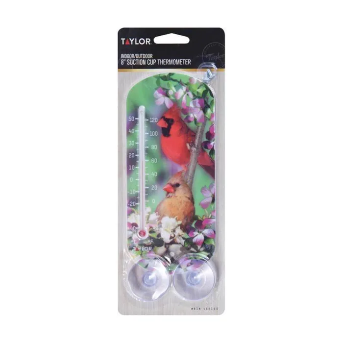 Taylor Bird Design Tube Thermometer Plastic Multicolored 8 in.