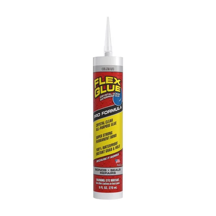Flex Seal Family of Products Flex Glue Super Strength Rubber Clear Adhesive Cartridge Refill 9 fl. o (Pack of 6)
