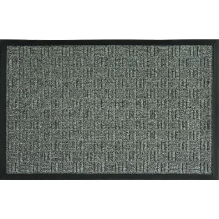 Southern Oaks 18 in. W X 30 in. L Gray Parquet Rubber Door Mat