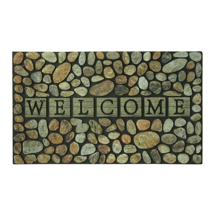 Southern Oaks 18 in. W X 30 in. L Multi-Color Pebble Welcome Rubber Door Mat