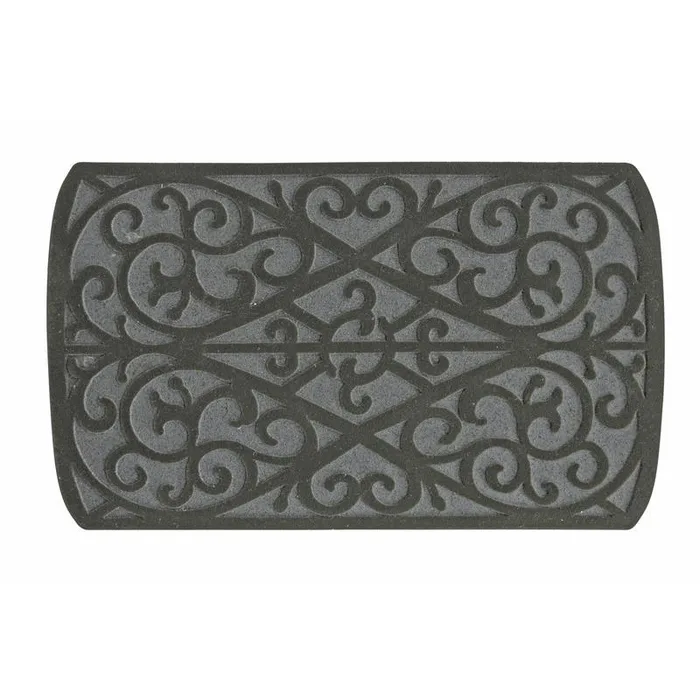 Southern Oaks 18 in. W X 30 in. L Gray Scroll Rubber Door Mat