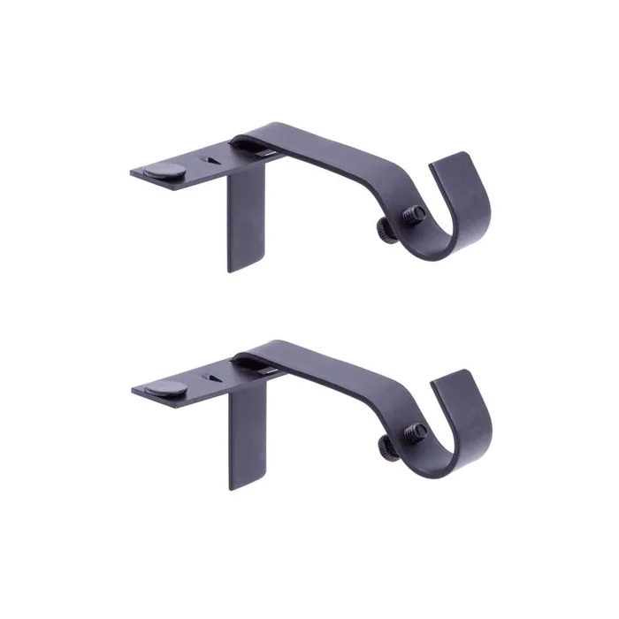 Kenney Fast Fit Matte Black Modern/Contemporary Curtain Rod Bracket 5/8 in. L