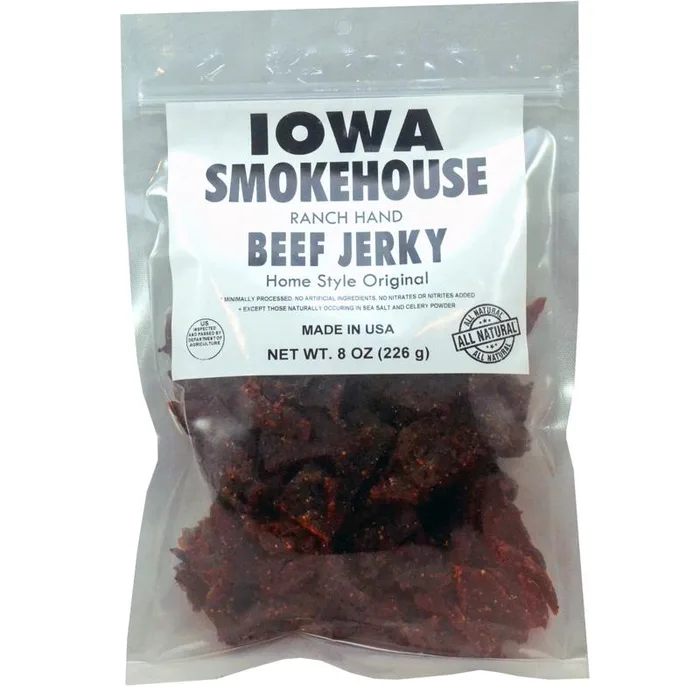 IOWA SMOKEHOUSE Ranch Hand Homestyle Original Beef Jerky 8 oz Pouch (Pack of 6)