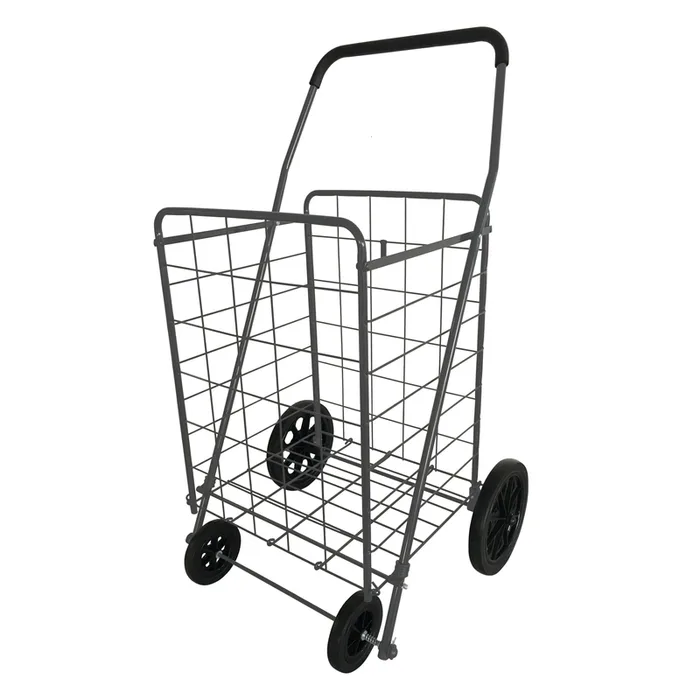 Apex 40.6 in. H X 21.7 in. W X 24.4 in. L 150 lb Gray Collapsible Shopping Cart