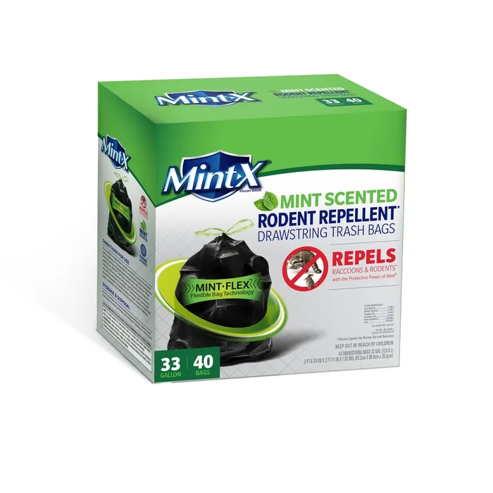 Mint-X 33 gal Mint Trash Bags Drawstring 40 pk (Pack of 3)