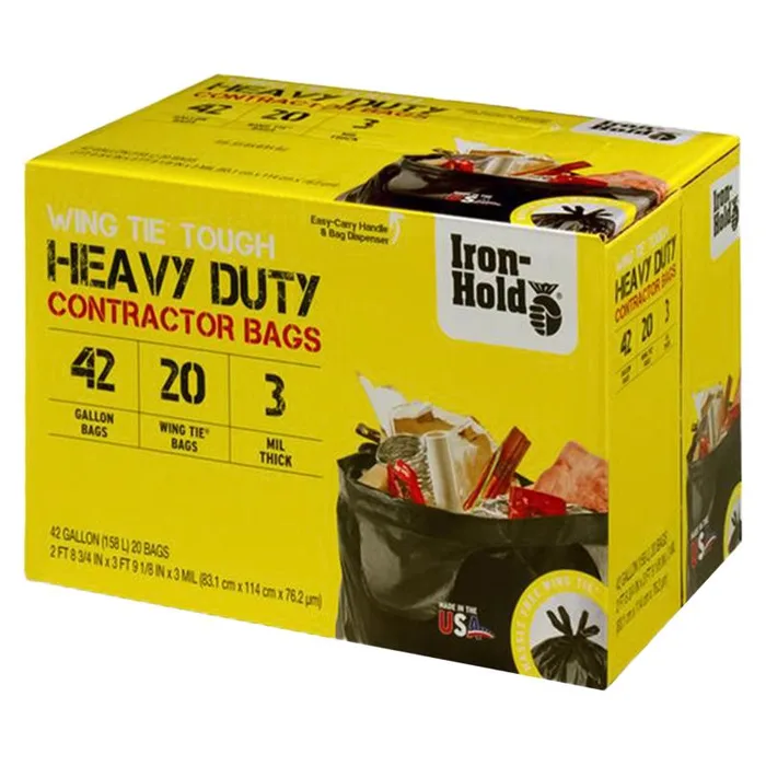 Iron-Hold 42 gal No Scent Contractor Bags Wing Ties 20 pk (Pack of 4)