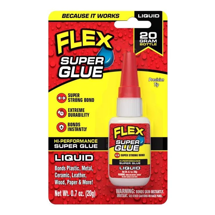 Flex Seal Family of Products Flex Super Glue High Strength Clear Super Glue 20 gm (Pack of 8)