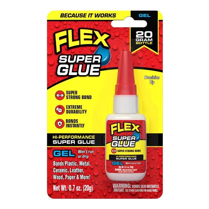 Flex Seal Family of Products Flex Super Glue Gel High Strength Clear Super Glue 20 gm (Pack of 8)