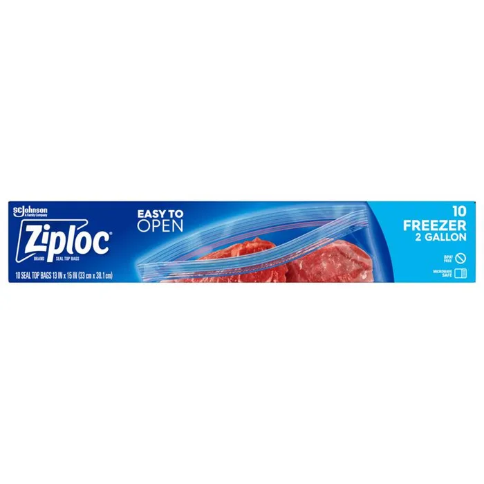 Ziploc 2 gal Clear Freezer Bag 10 pk (Pack of 9)