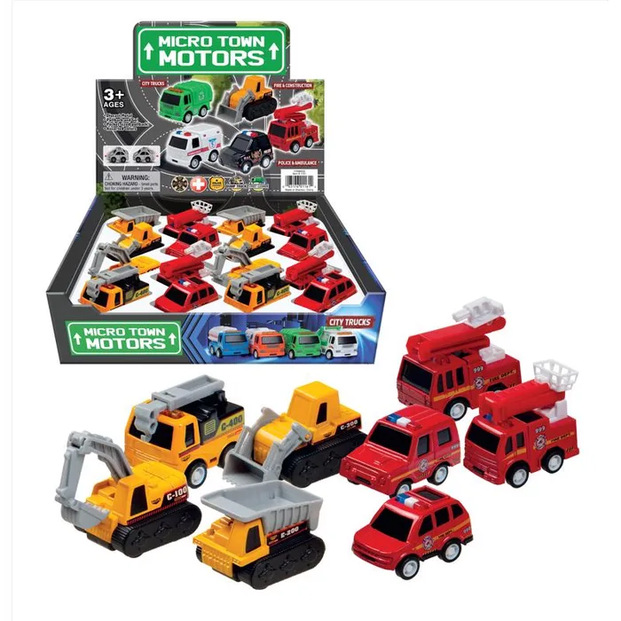 Playmaker Toys Fire and Construction Vehicle Assorted 12 pc (Pack of 16)