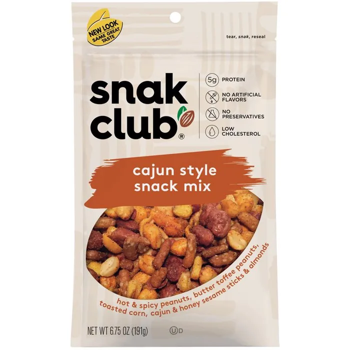 Snak Club Cajun Snack Mix 6.75 oz Bagged (Pack of 6)