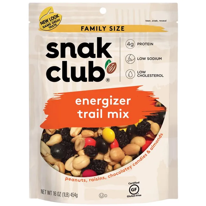 Snak Club Energizer Trail Mix 16 oz Bagged (Pack of 6)