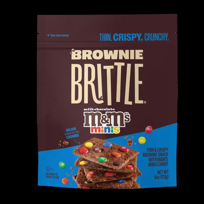 Brownie Brittle M and M's Minis Brownie Brittle 4 oz Bagged (Pack of 6)