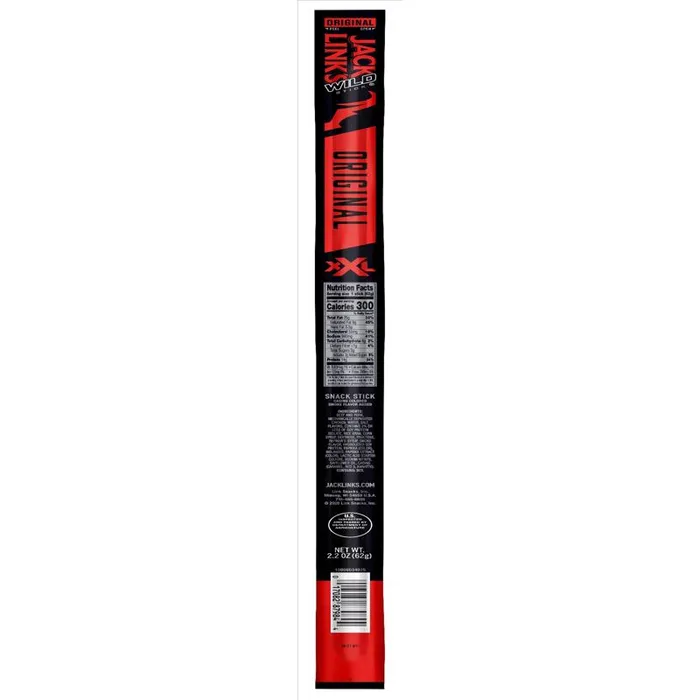 Jack Link's Wild Stick Original Meat Sticks 2.2 oz Carded (Pack of 24)