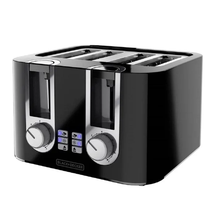 Black+Decker Stainless Steel Black/Silver 4 slot Toaster 7.5 in. H X 10.34 in. W X 11.5 in. D (Pack of 2)