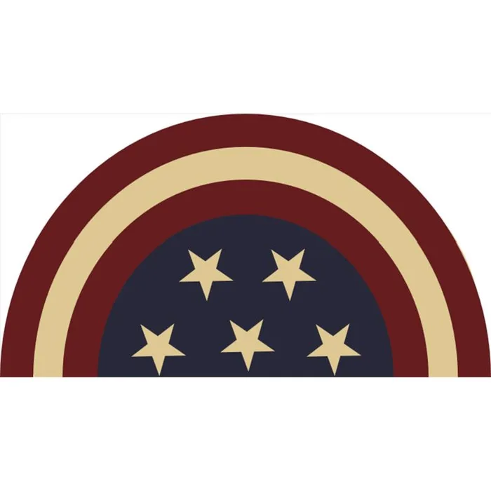 Rockport Premium Americana 18 in. W X 28 in. L Multi-Color Half Moon Star Coir Door Mat