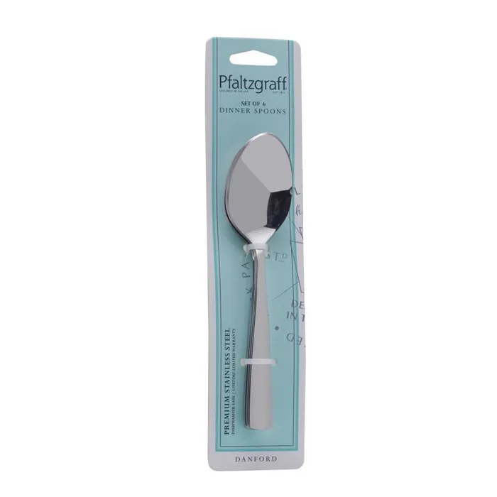 Pfaltzgraff Silver Stainless Steel Danford Dinner Spoon Set 6 pc (Pack of 6)
