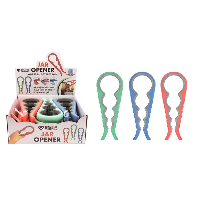 Diamond Visions Assorted ABS/Silicone Jar Opener (Pack of 12)