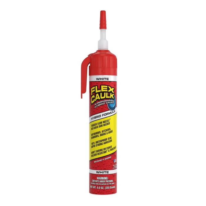 Flex Seal Family of Products Flex Caulk White Polymer Advanced Hybrid Polymer Caulk 9 oz (Pack of 4)